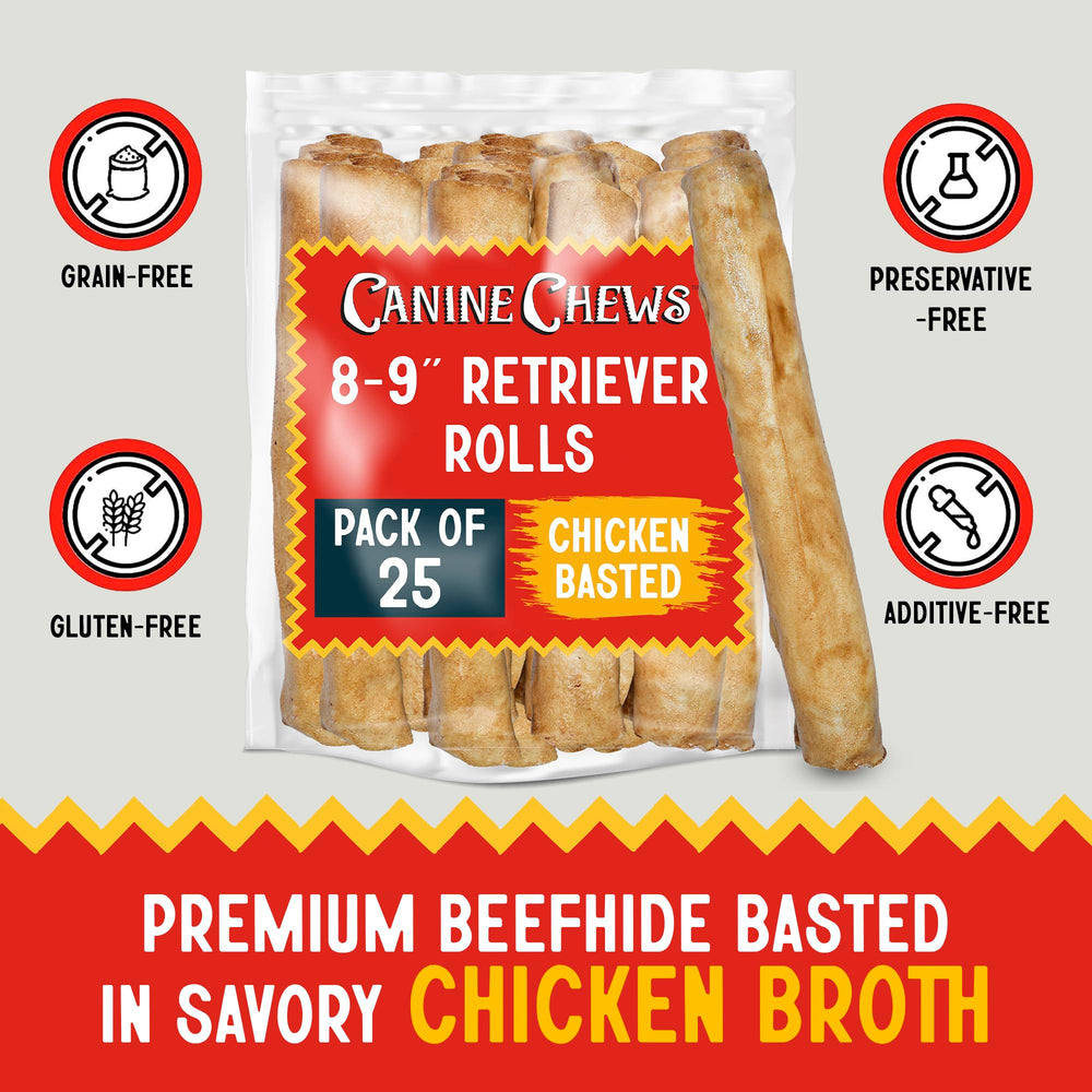 Canine Chews: caldo de pollo sabroso que realza el aroma durante la masticación.