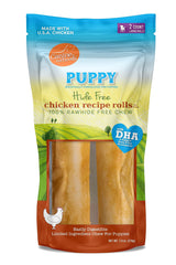 Canine Naturals: rollos de 7 pulgadas para cachorros con pollo de EE. UU., masticación prolongada.