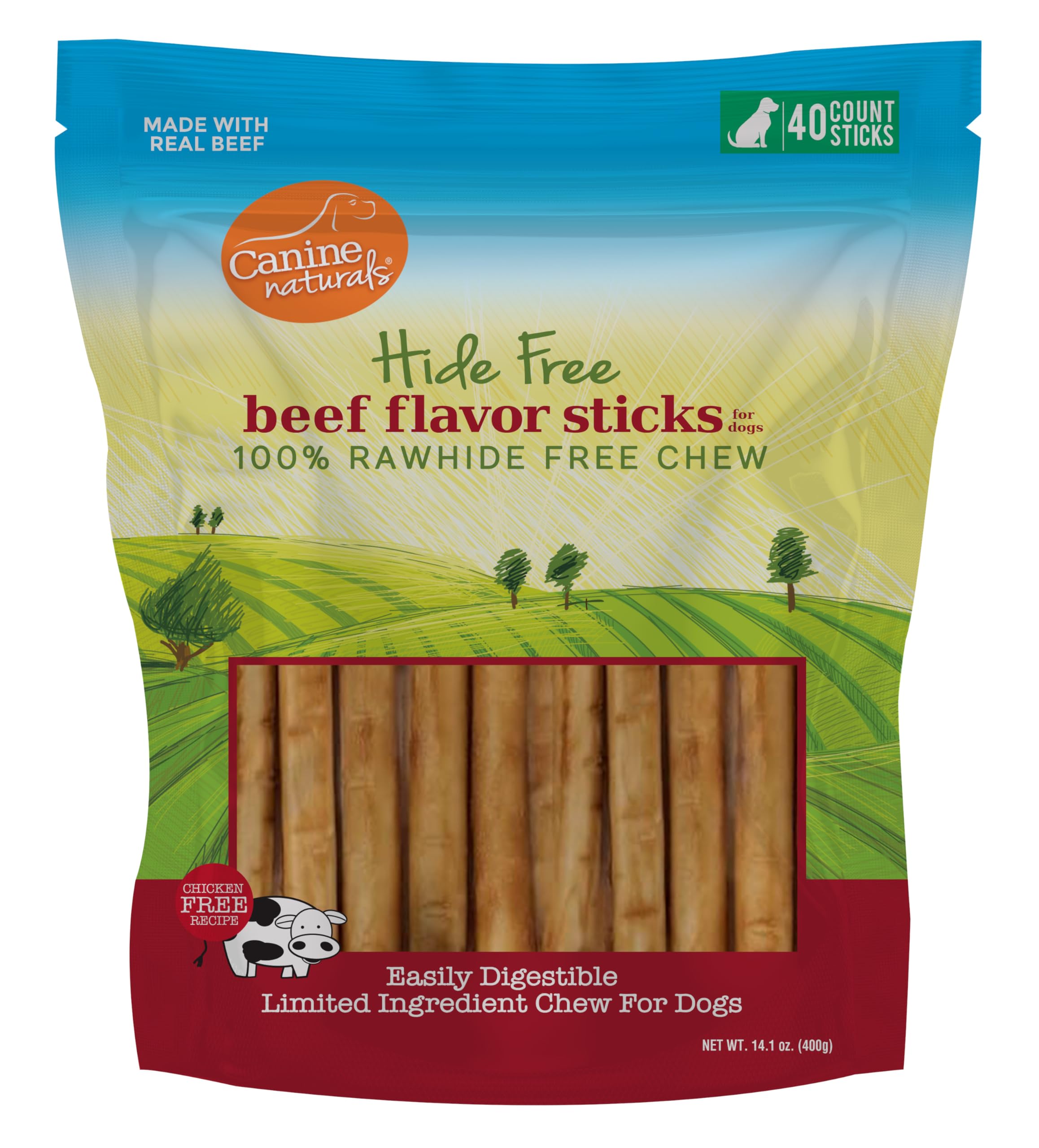 Canine Naturals masticable de res 5 pulgadas para masticación prolongada y limpia dientes