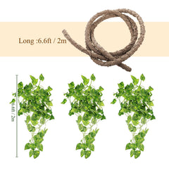 Canlierr hojas artificiales para terrario con textura realista.