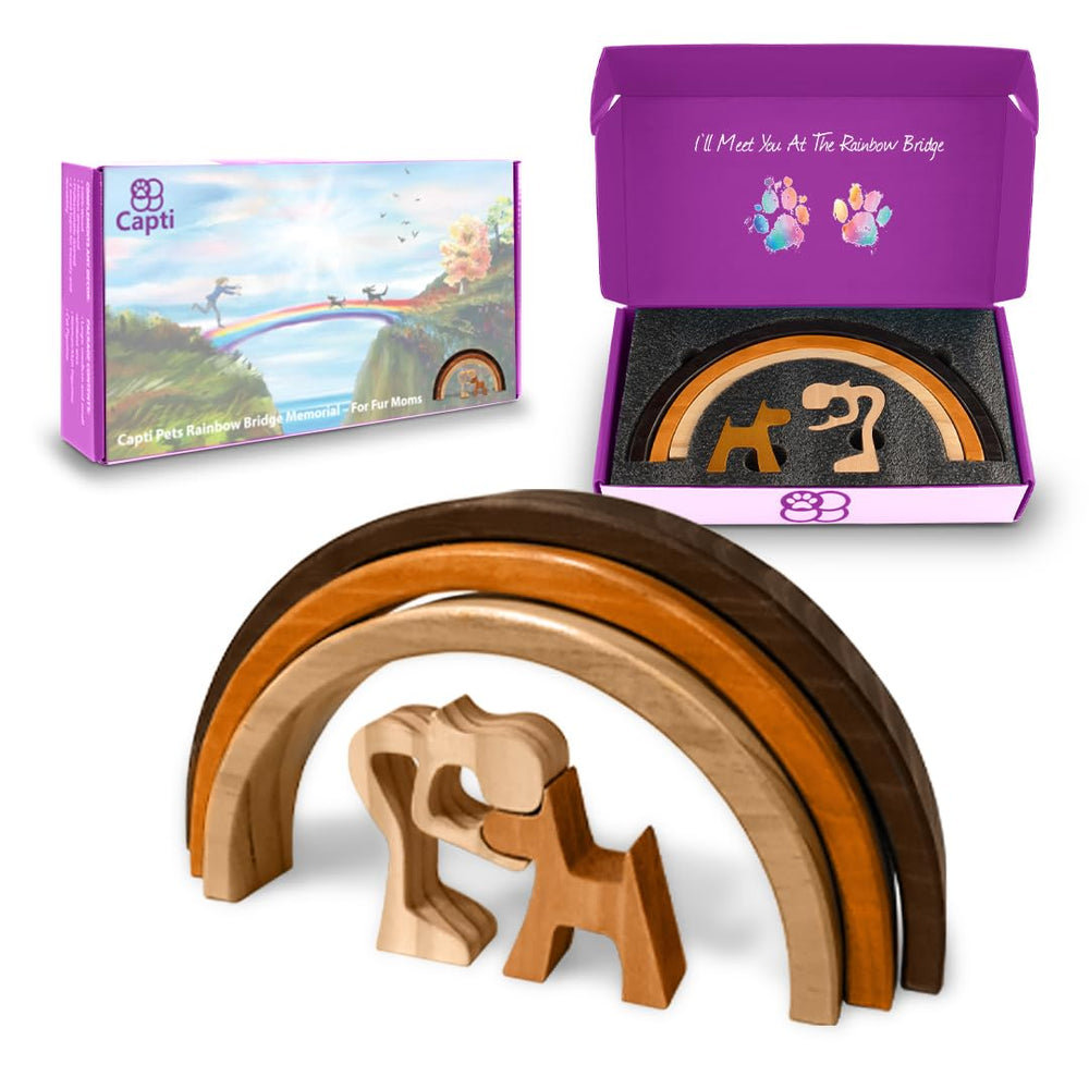 Capti Puente Arcoíris en madera para recordar a tu perro en casa, regalo conmemorativo.