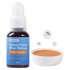 Capuca alimento para bebés brine, envase de 50 ml, entrega nutrientes directos a alevines.