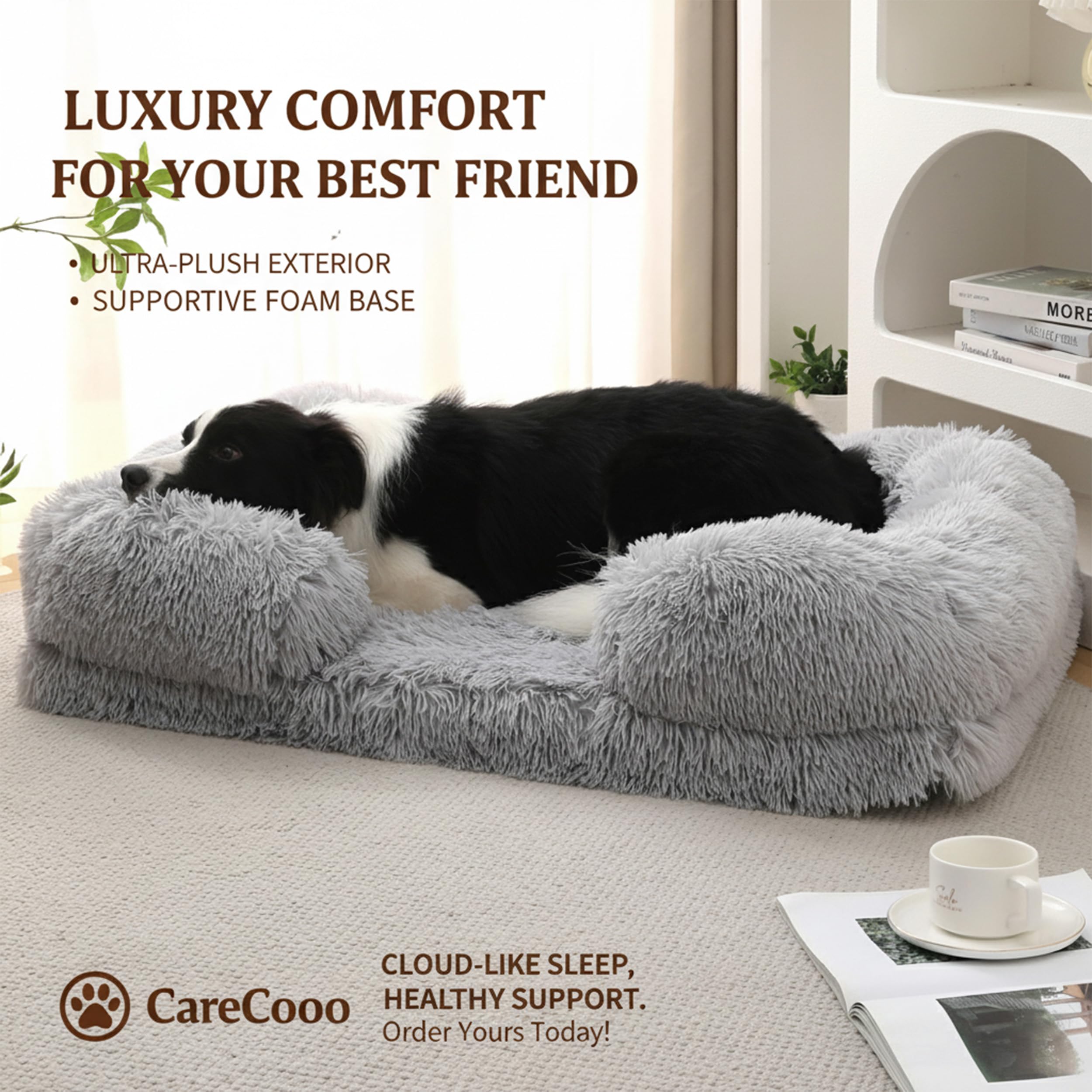 CareCooo cama XXL para invierno junto a la cama o jaula.