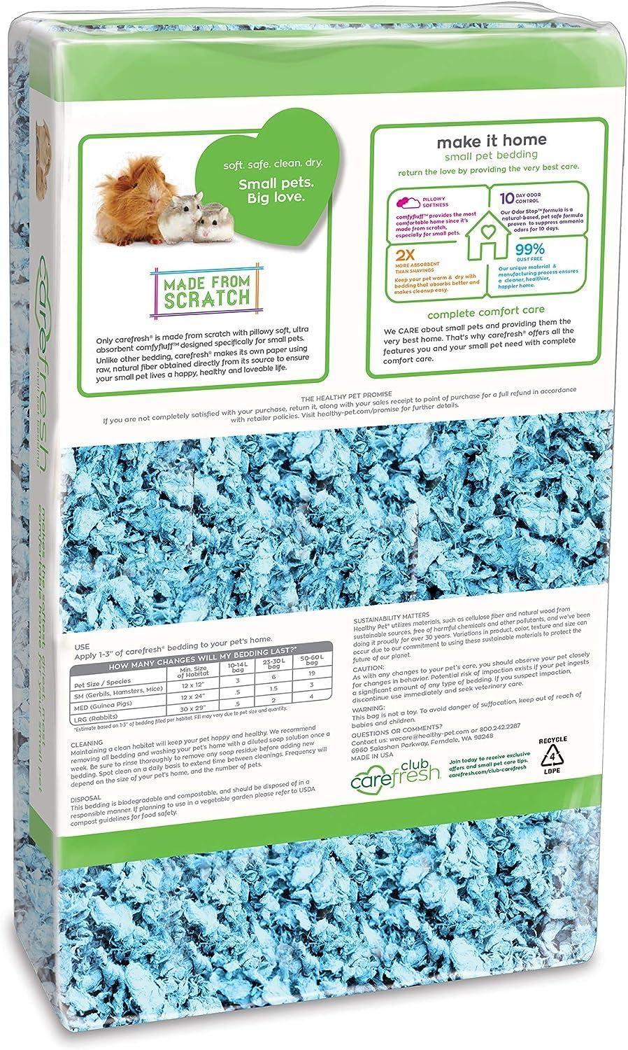 Carefresh control de olor duradero en jaula de roedores