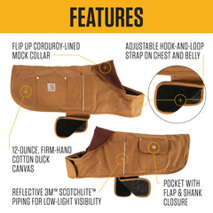 Carhartt abrigo para perro, dorso visible con construcción duradera