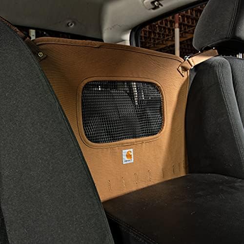 Carhartt barrera para mascotas instalación rápida y segura en el asiento del coche.