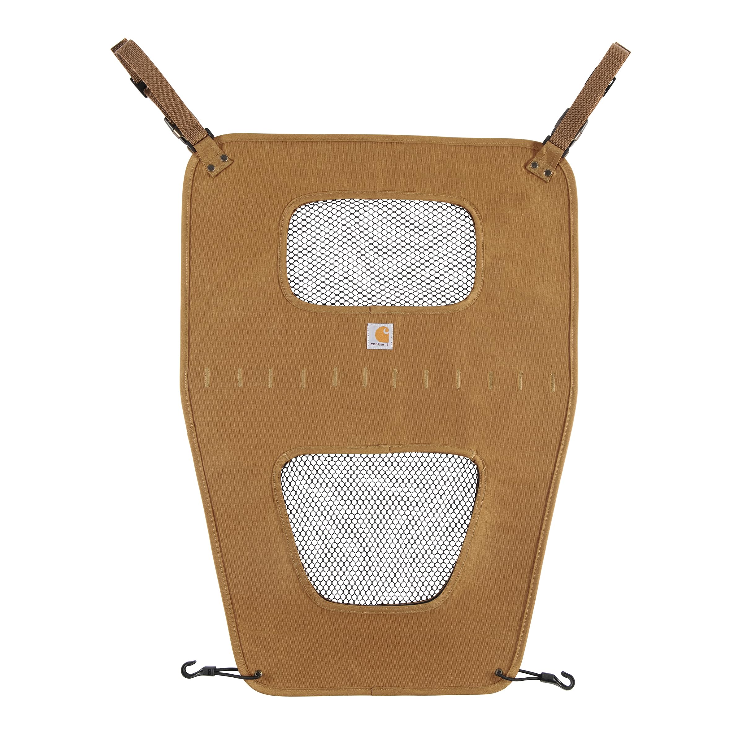 Carhartt barrera para mascotas de nylon duck marrón; instalación sencilla alrededor del reposacabezas.