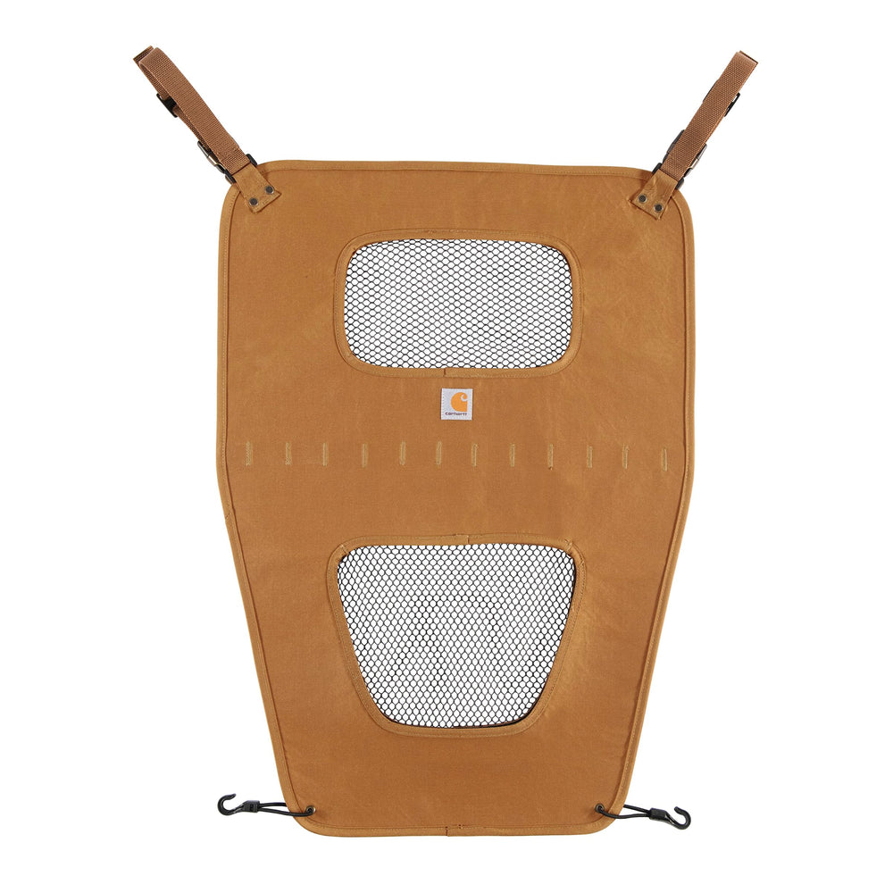 Carhartt barrera para mascotas de nylon duck marrón; instalación sencilla alrededor del reposacabezas.