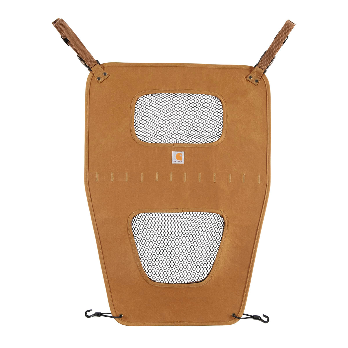 Carhartt barrera para mascotas de nylon duck marrón; instalación sencilla alrededor del reposacabezas.