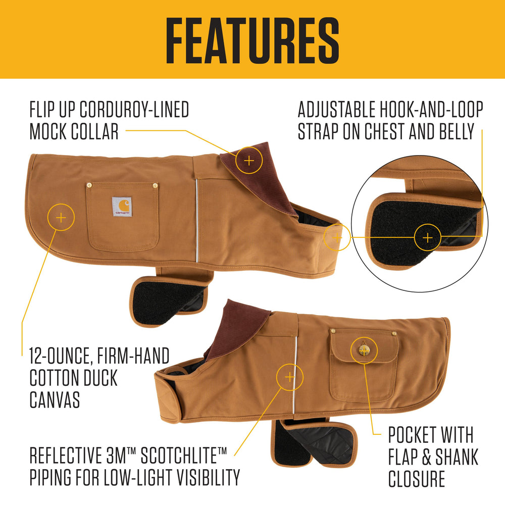 Carhartt chaqueta para perro cuello detalle mantiene calor durante caminatas