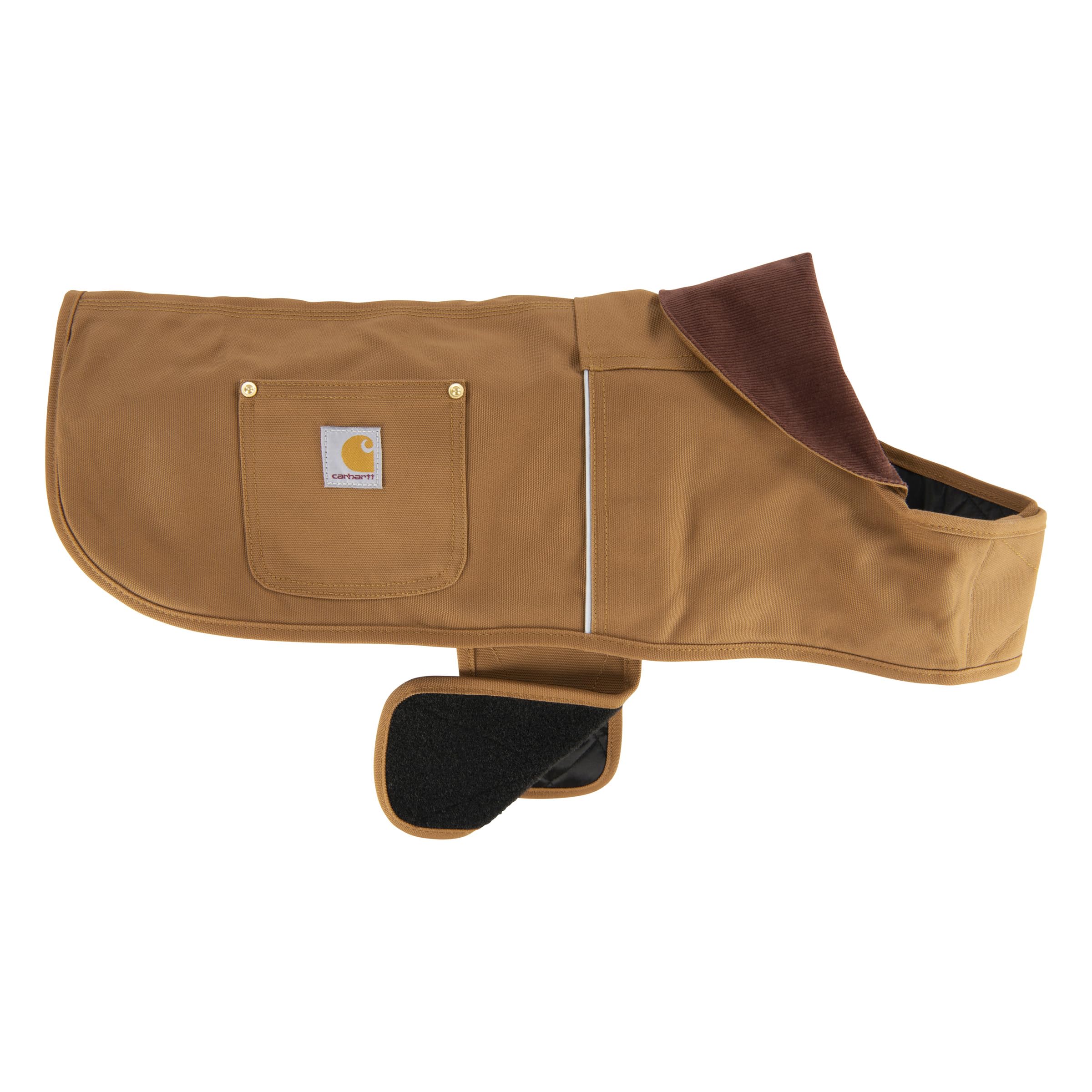 Carhartt abrigo para perro de lona firme, vista general y protección.