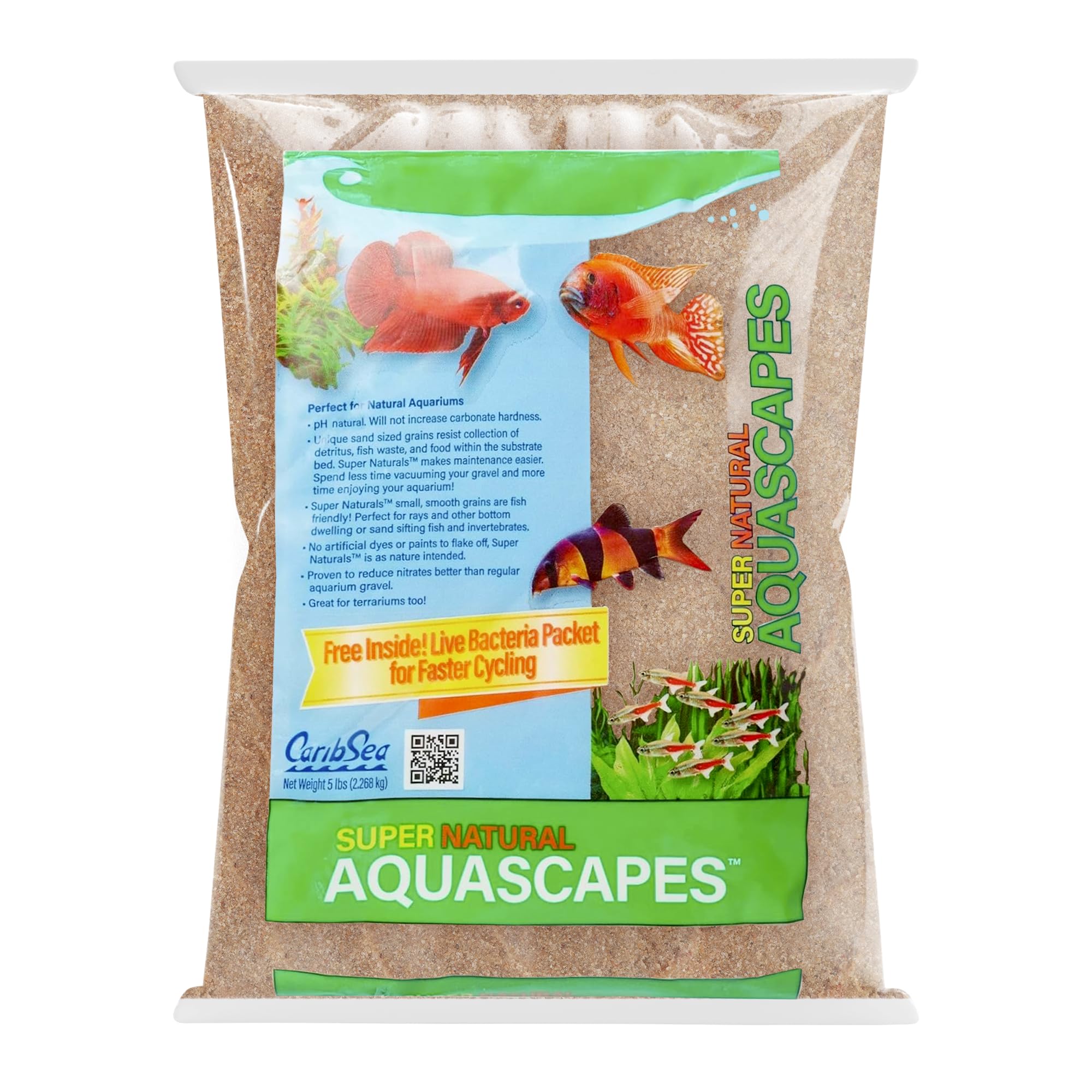 Carib Sea Sunset Gold, sustrato natural, mejora la estética del acuario y sirve de base para plantas.