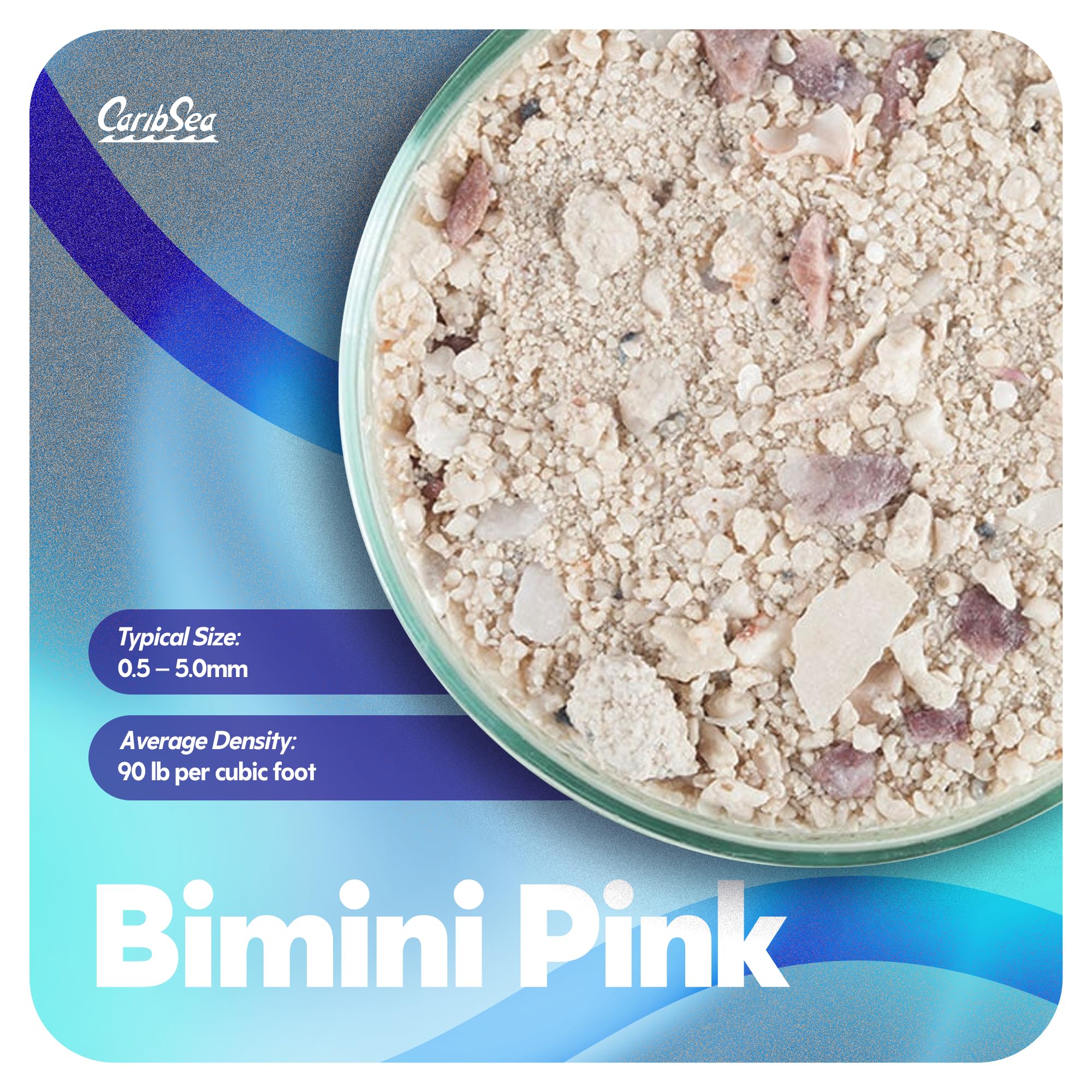 CaribSea Arag-Alive Bimini Pink Sand, ayuda a mantener agua clara en acuarios marinos.