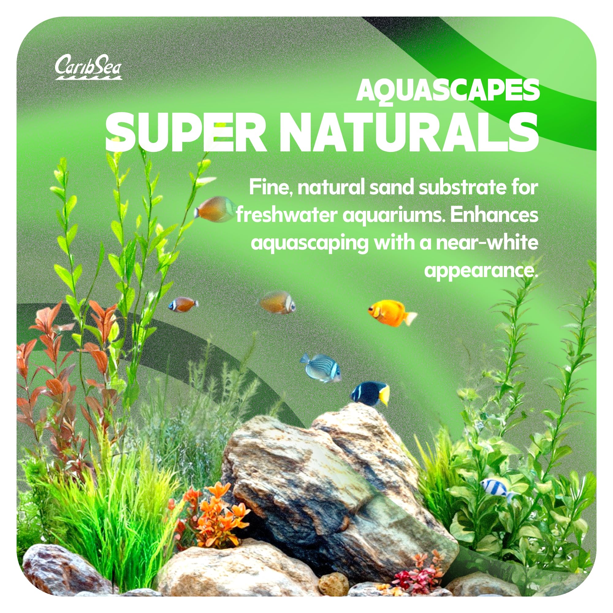 CaribSea Supernatural, arena ph neutro, ideal para acuarios mixtos y estables.