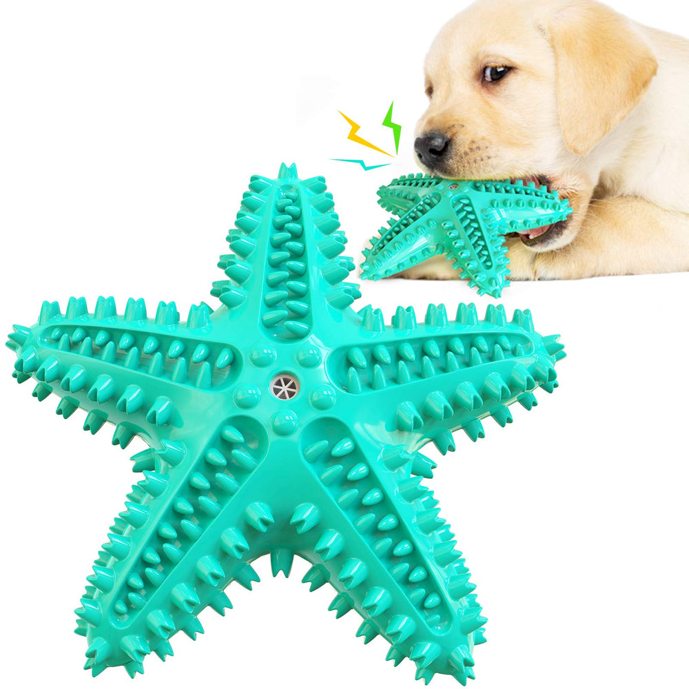 Carllg Juguete estrella de mar sonoro para perros, estimula juego y limpieza dental.