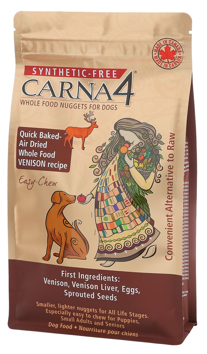 CARNA4 comida para perros venado, trozos masticables, suave para perros pequeños o mayores, apoya digestión suave