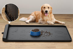 Carry360 alfombrilla para comida de perro grande mantiene el suelo limpio.