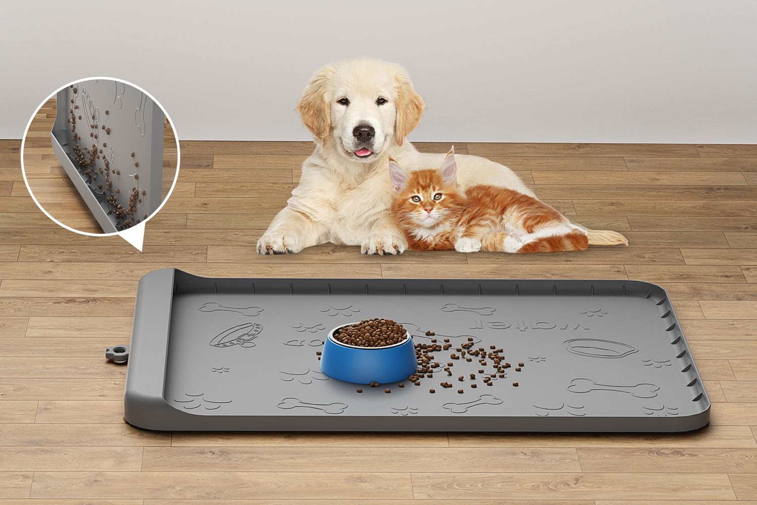 Carry360 Almohadilla de silicona para alimento de perro, 28x20, fácil de limpiar.
