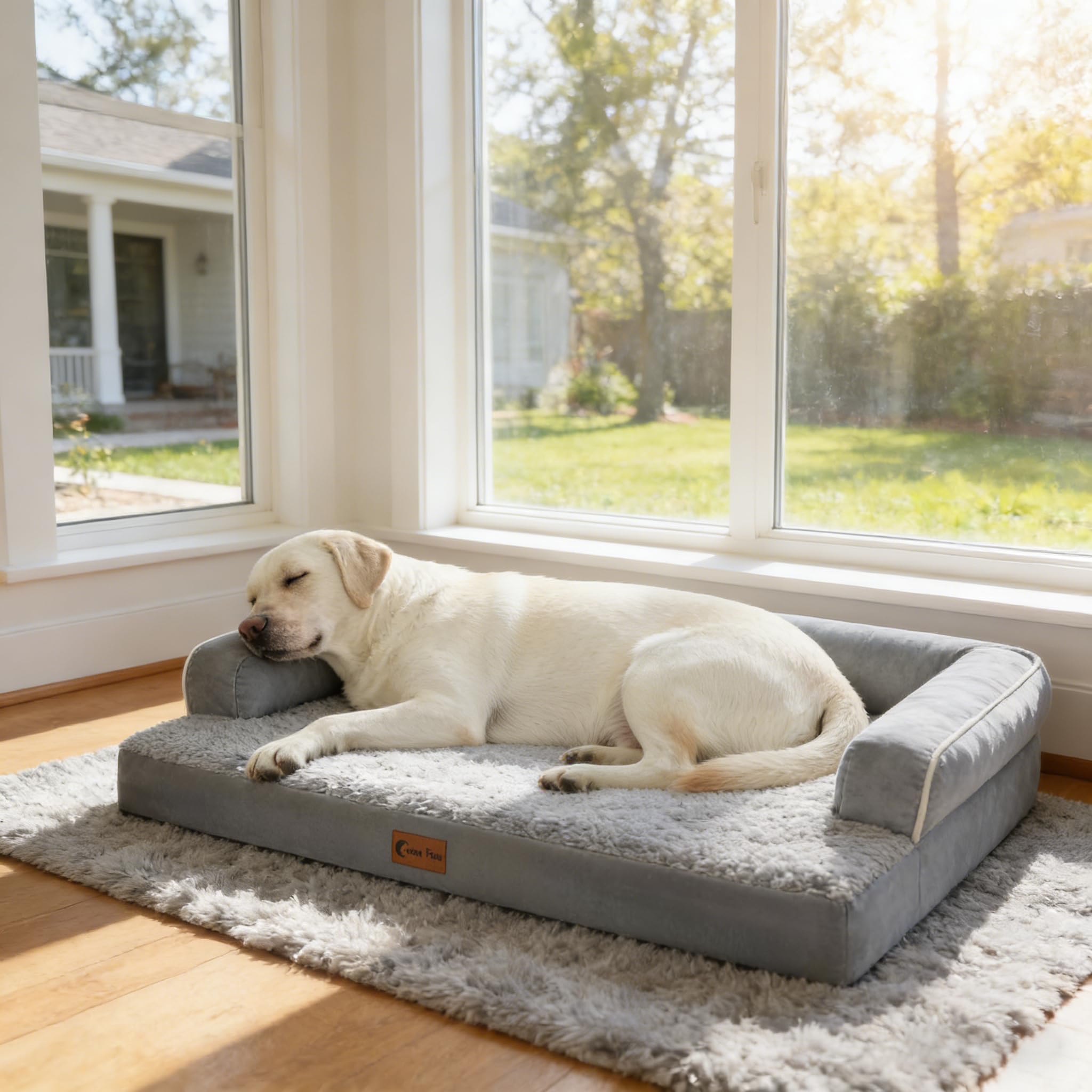 Casa Paw cama XXL se expande tras desempaque para recuperar su forma.