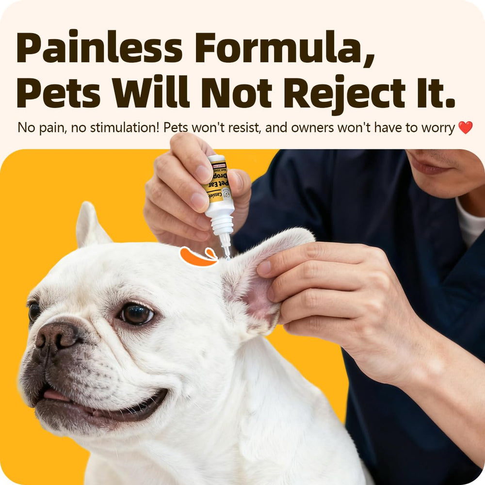 Cassiel Pet Ear Drops packaging box, ready-to-use pet ear care.