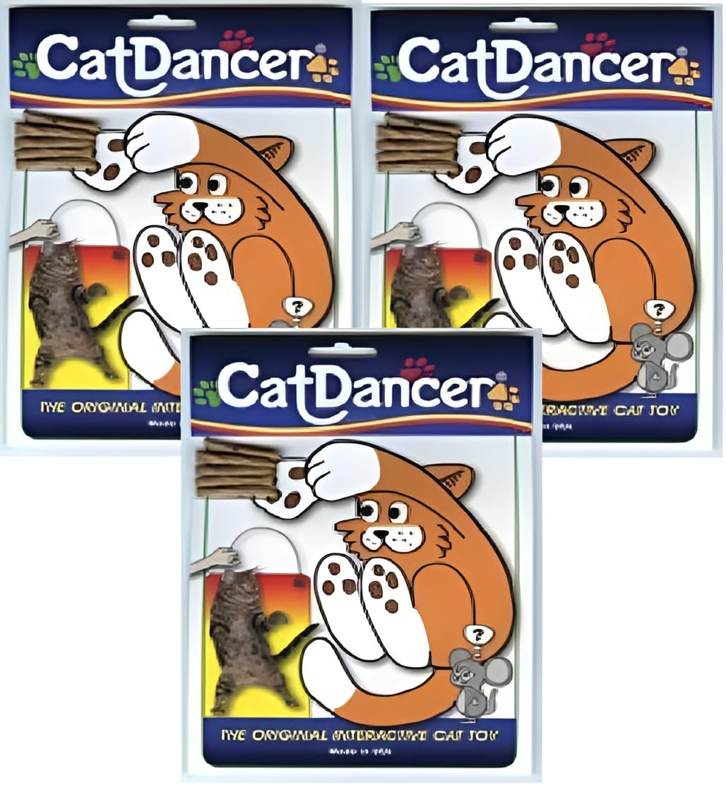 Cat Dancer: paquete de 3 juguetes interactivos para gatos, ideal para juego activo.