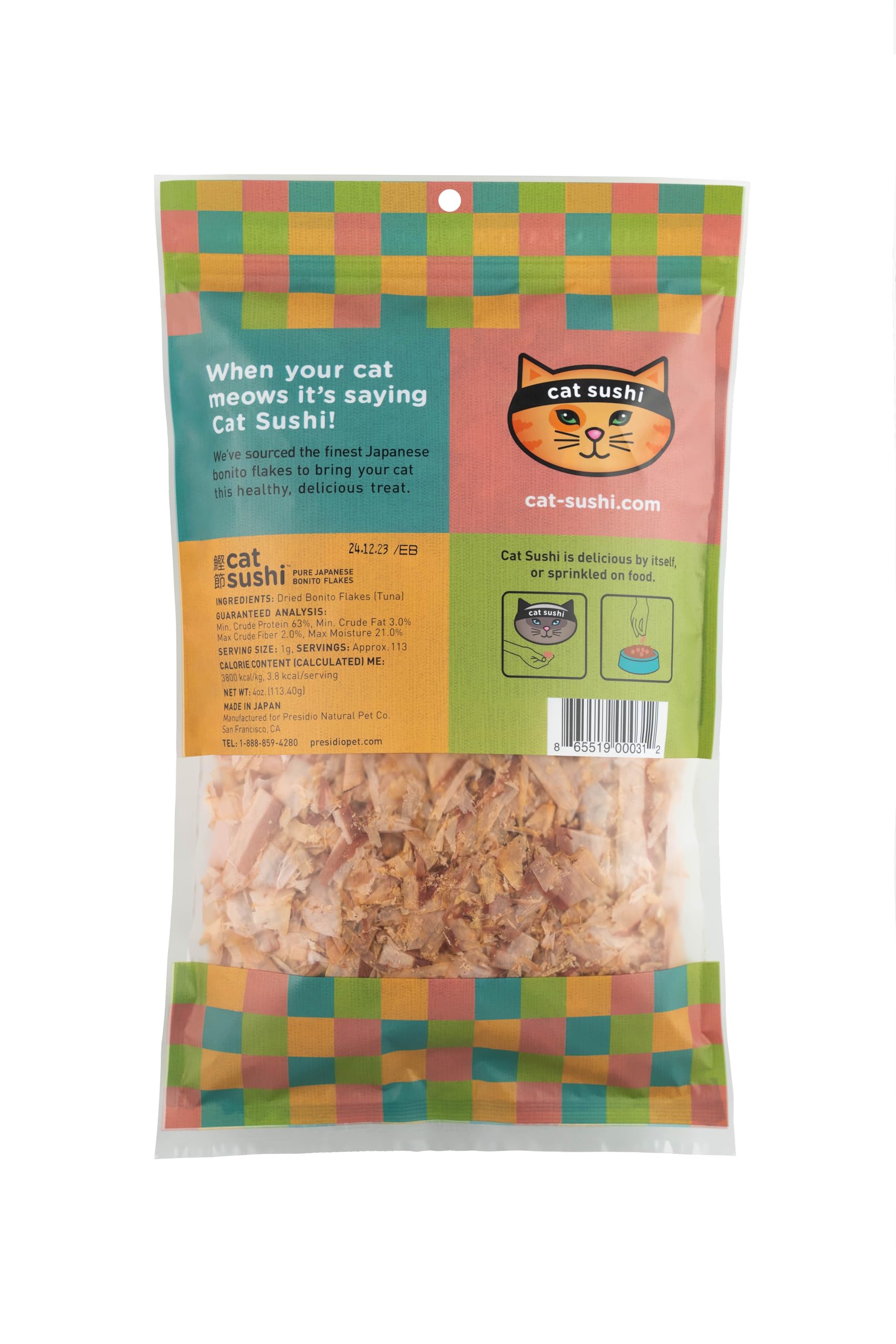 Cat Sushi Bonito Flakes uso para enriquecer la comida de gatos