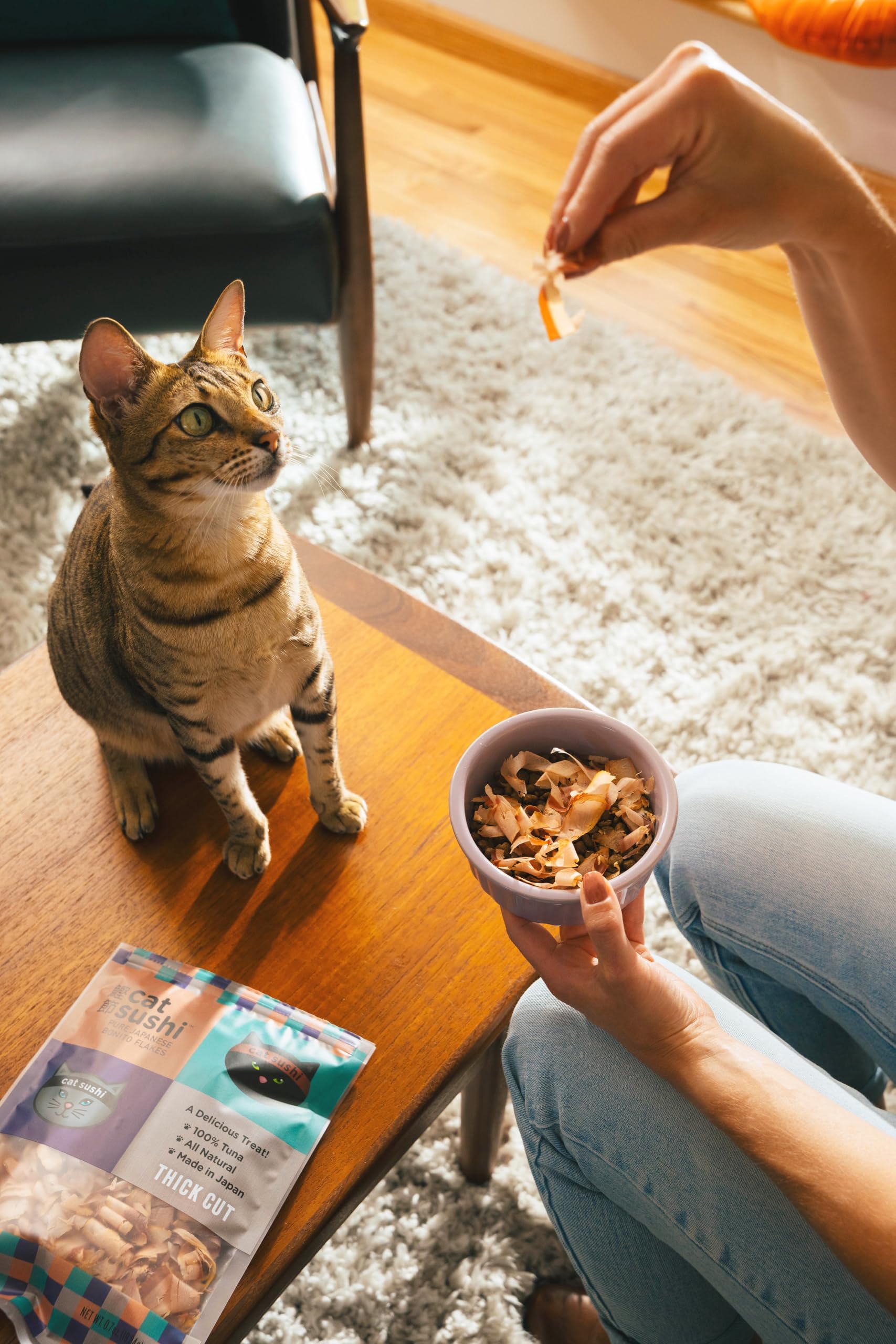 Cat Sushi Empaque nitrogenado, mantiene la frescura de los copos