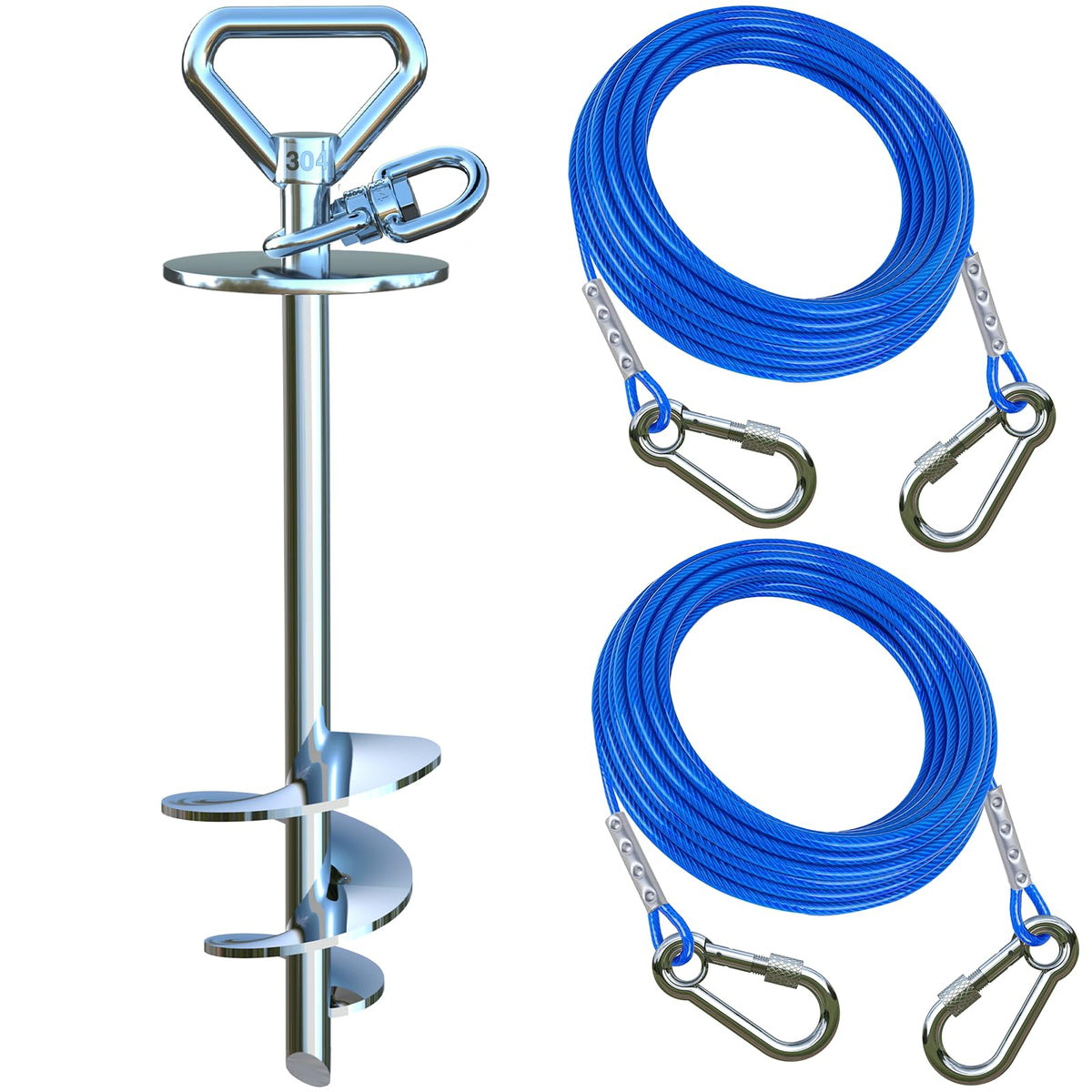 Catapamey cable correa para perro 2x15 pies, seguridad en exteriores.