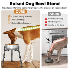 CatAve soporte con altura ajustable, tres niveles para comer a la altura adecuada