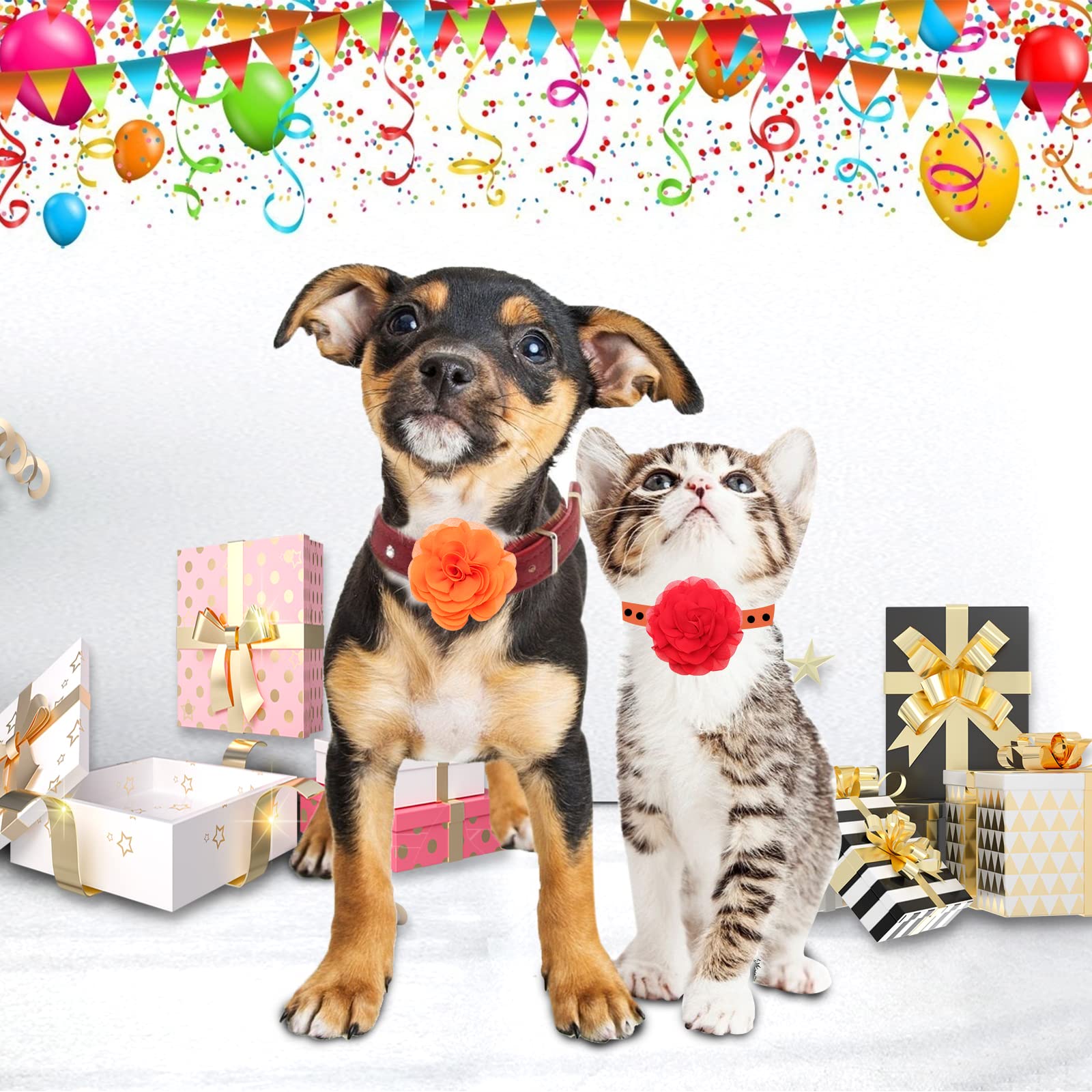 Catcan flores para gatos y perros, ajuste versátil