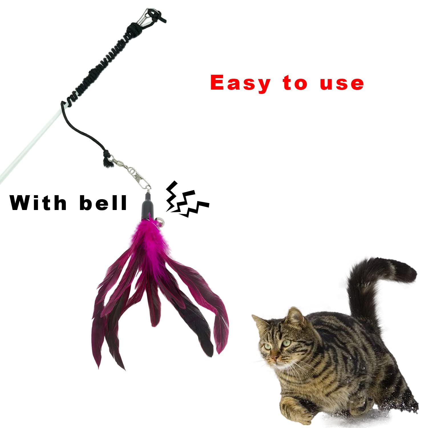 CATENESS diseño universal para varita de gato, instalación rápida y compatible.