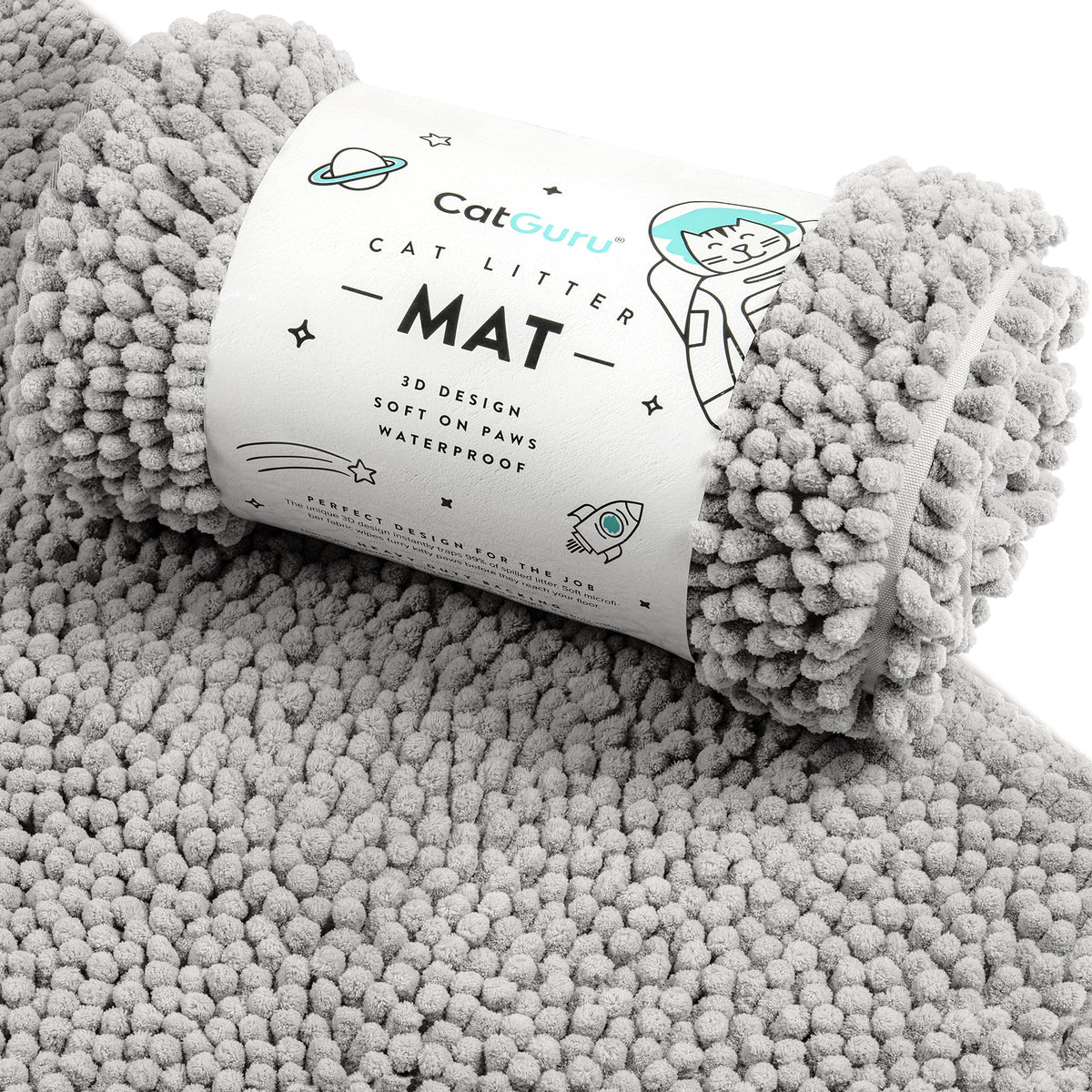 CatGuru Alfombrilla mediana gris antideslizante captura arena y protege el suelo.