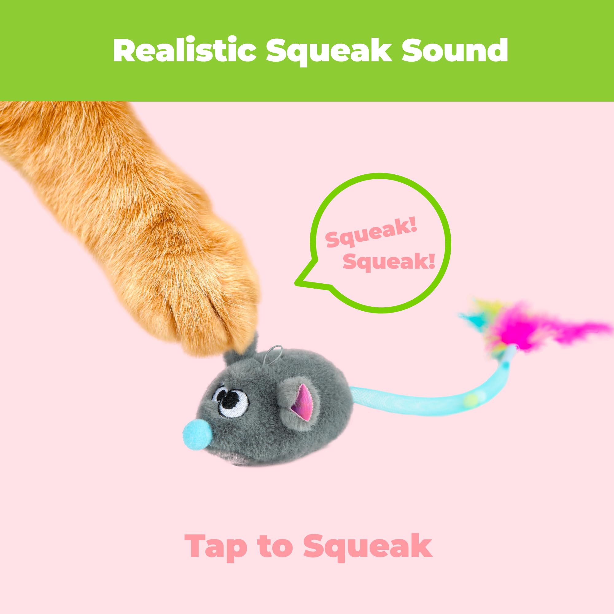 Catify de Best Pet Supplies, ratón con hierba gatera para juego más atractivo.