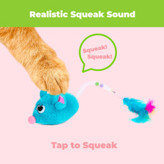 Catify ratón fucsia con chirrido para gatos curiosos.