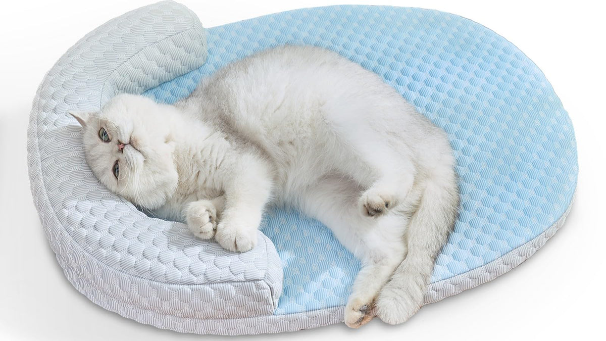 CATISM Almohadilla enfriante para gatos con superficie texturizada para reposo cómodo.