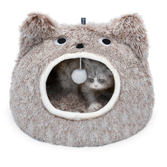 CATISM Cama de gato cueva de felpa para interiores y privacidad.