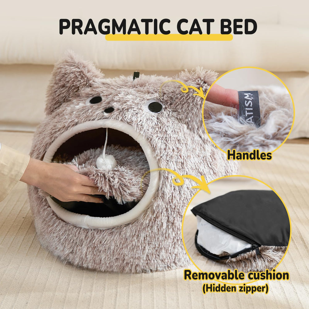 CATISM Cama de gato diseño compacto ideal para espacios pequeños.