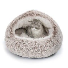 CATISM Cama para gatos capucha redonda: refugio cálido para siestas