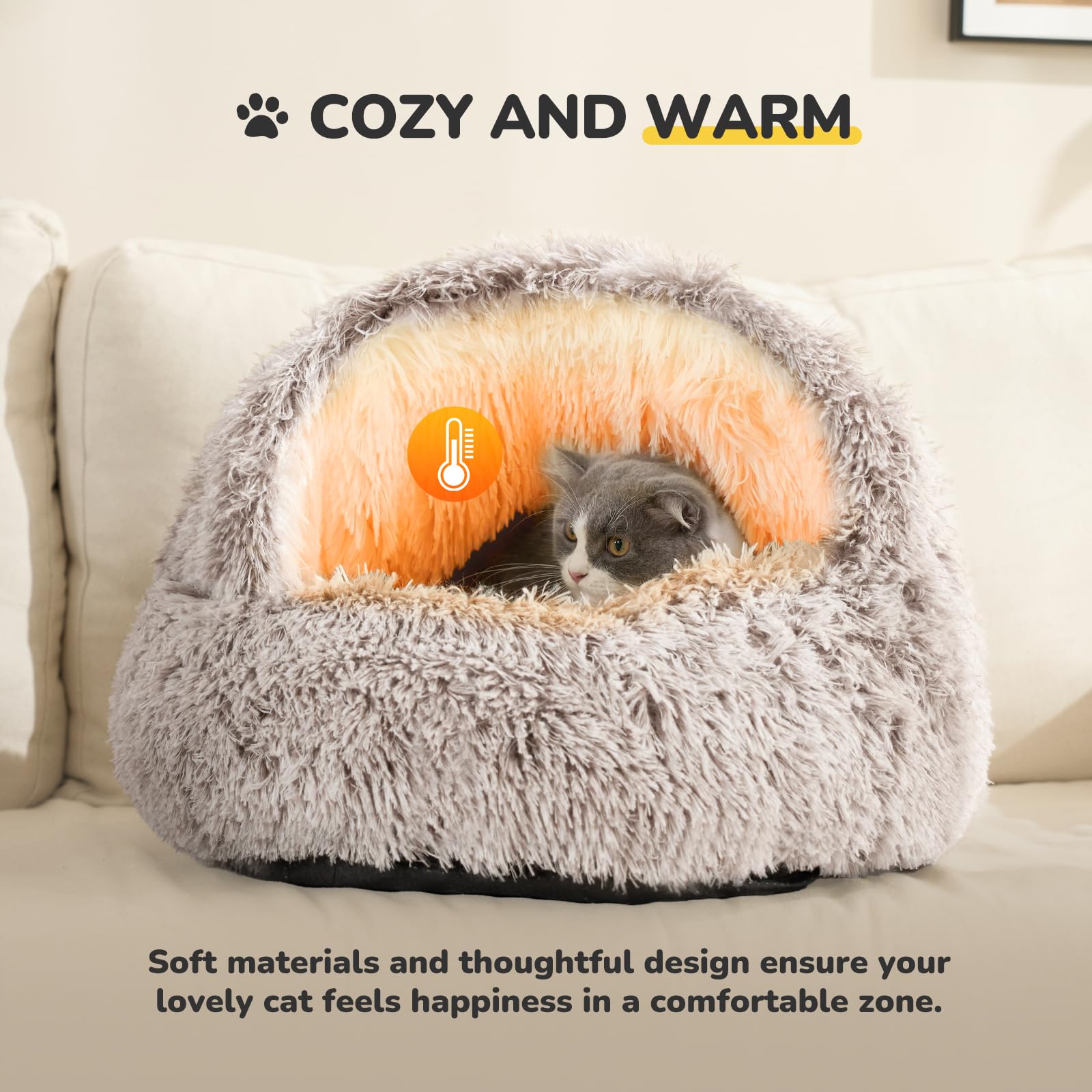 CATISM Cama gatos funda lavable: fácil limpieza y mantenimiento
