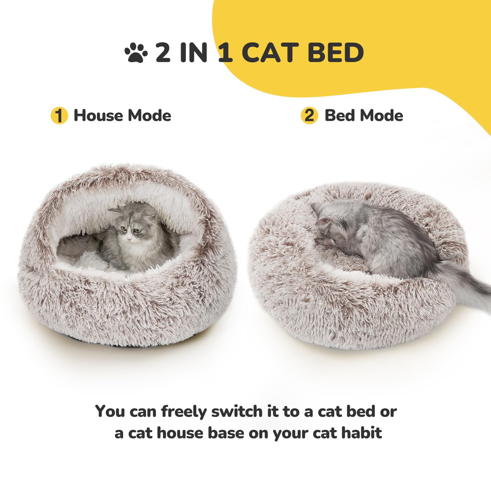 CATISM Cama gatos tejido nube: tacto suave para confort diario