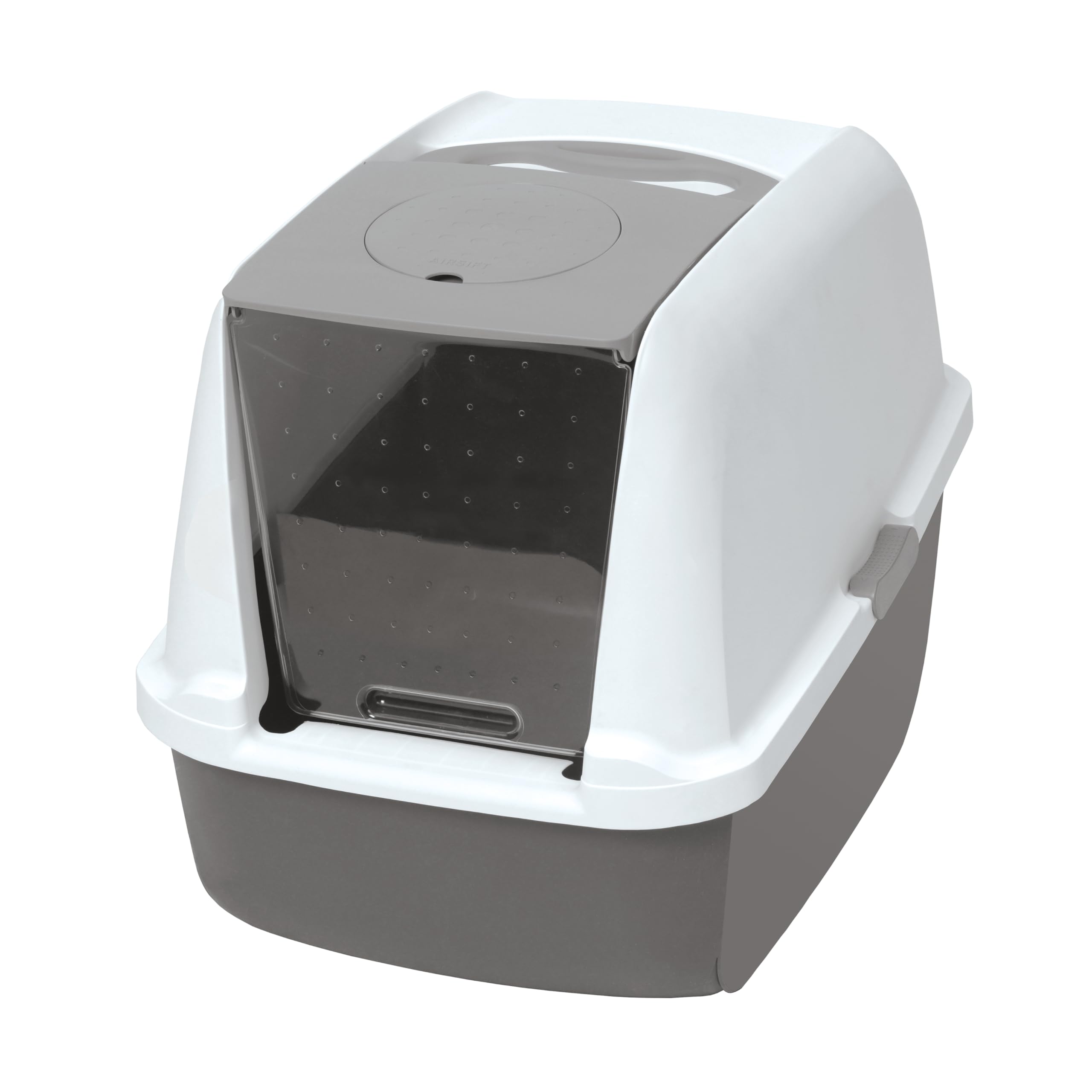 Catit Airsift: bandeja de gran tamaño con tapa para comodidad y limpieza.
