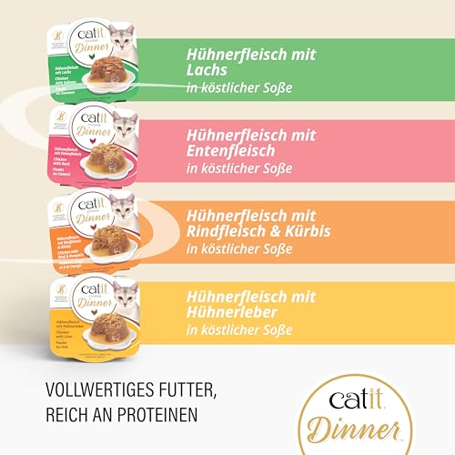 Catit Cena de Pollo con Hígado y Patata Dulce: ingredientes frescos y naturales para una comida apetecible