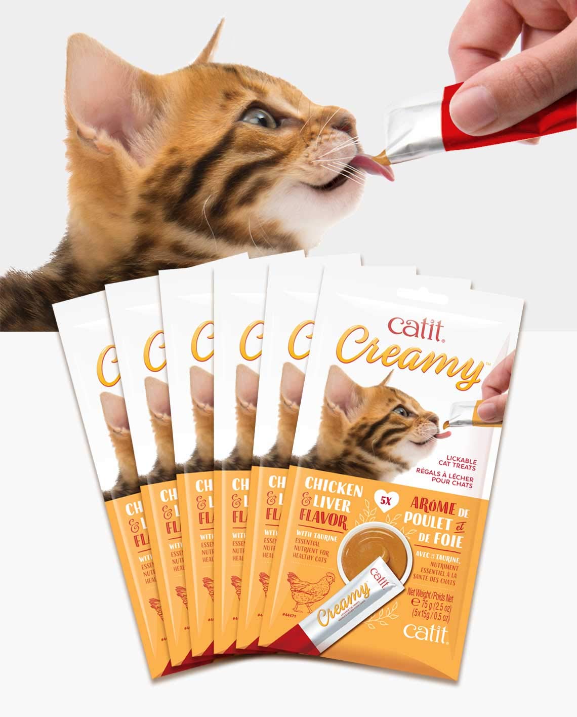 Catit Creamy paquete de seis x cinco unidades para organización.