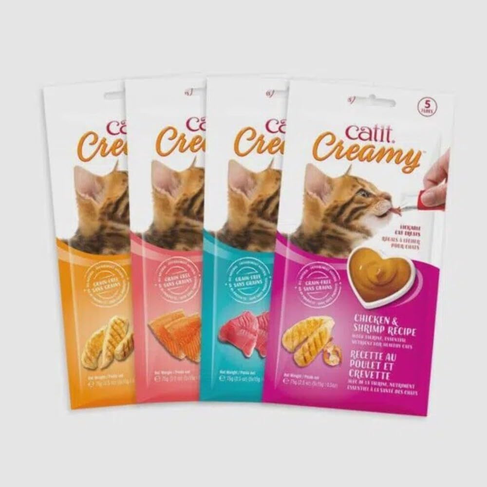 Catit Creamy premio directo, ideal para reforzar la rutina de juego.