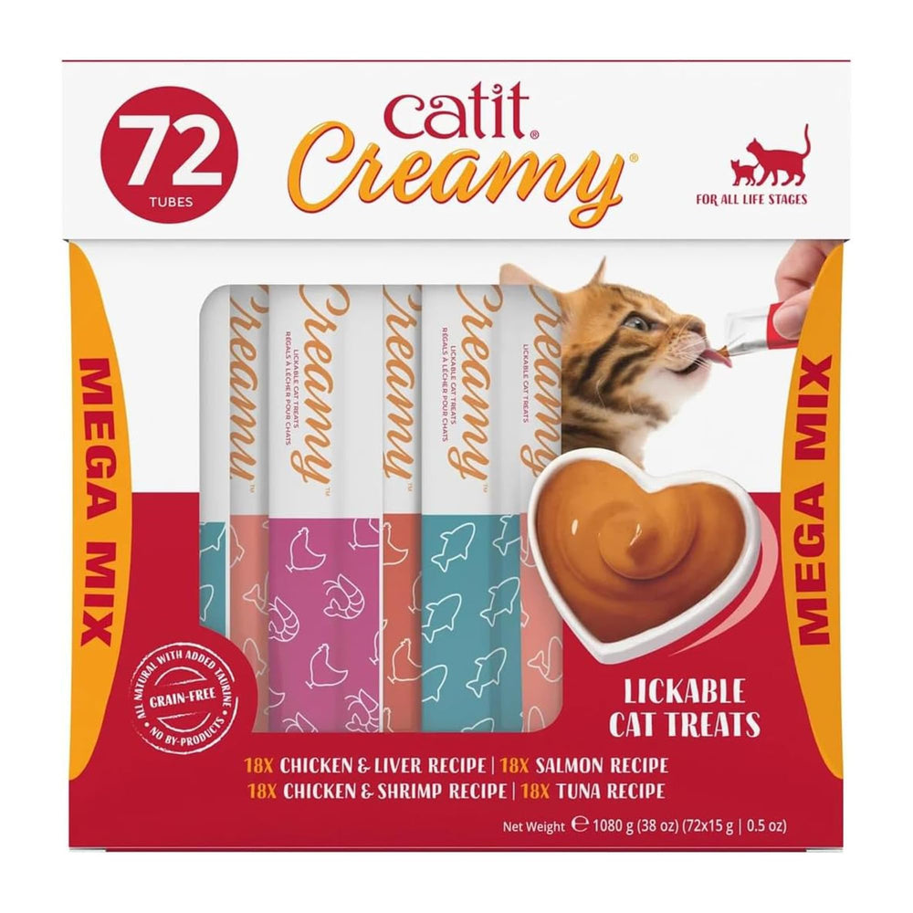 Catit Creamy Treat en tubo 0,5 oz, ideal para alimentar a mano.