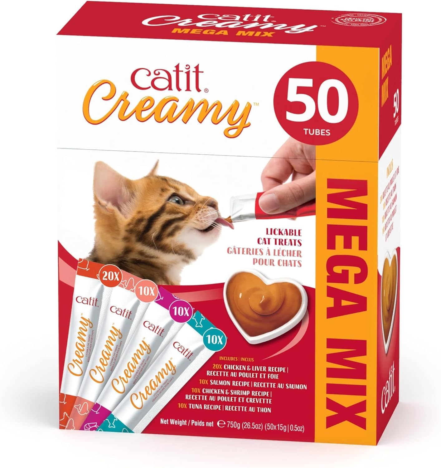 Catit tubo de 0,5 oz para alimentar a mano con sabor cremoso.