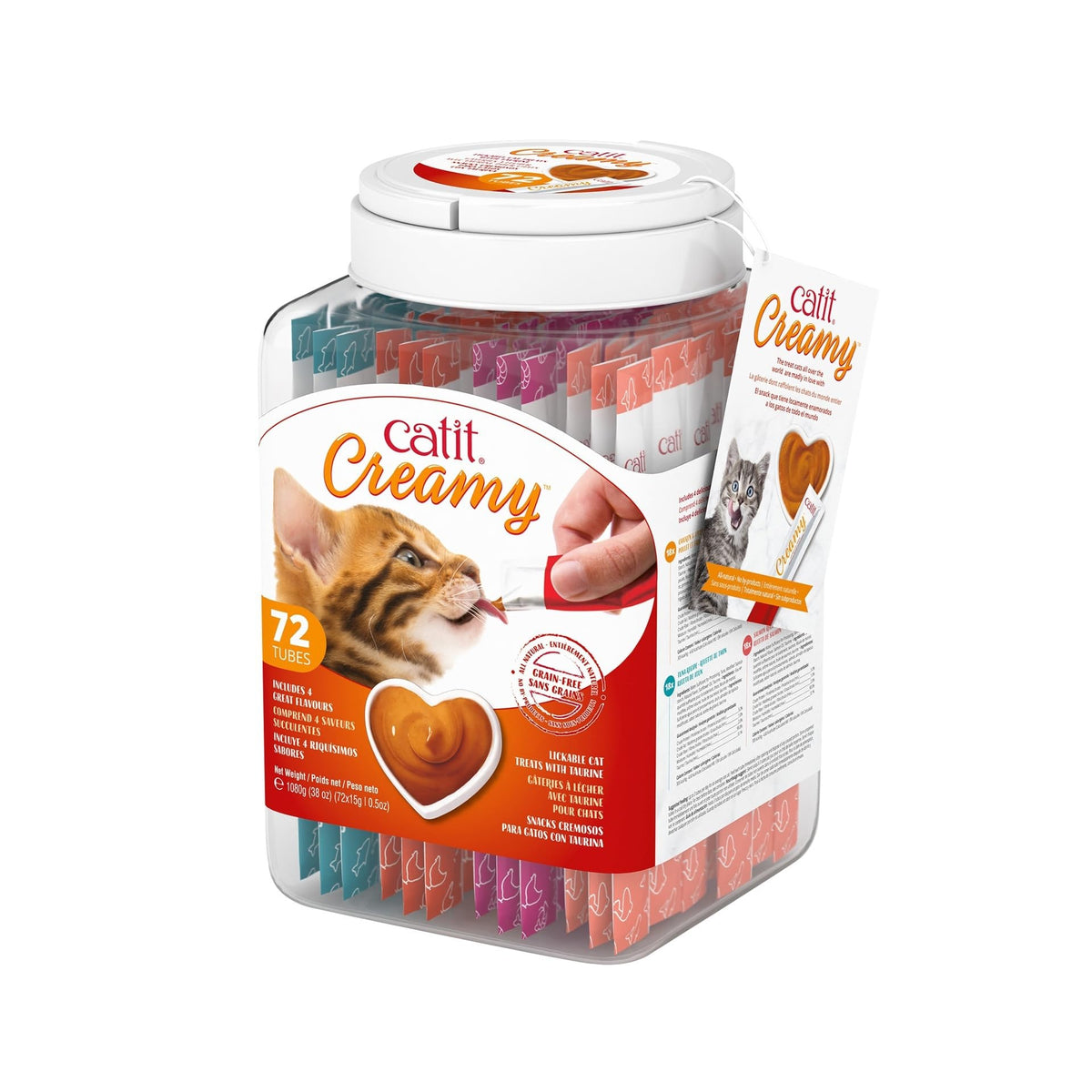 Catit Creamy tubo sirviendo, premio sabroso que hidrata al gato.