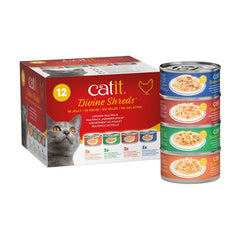 Catit Divine Shreds en gelatina con pollo, topper sabroso para hidratar el pienso de tu gato