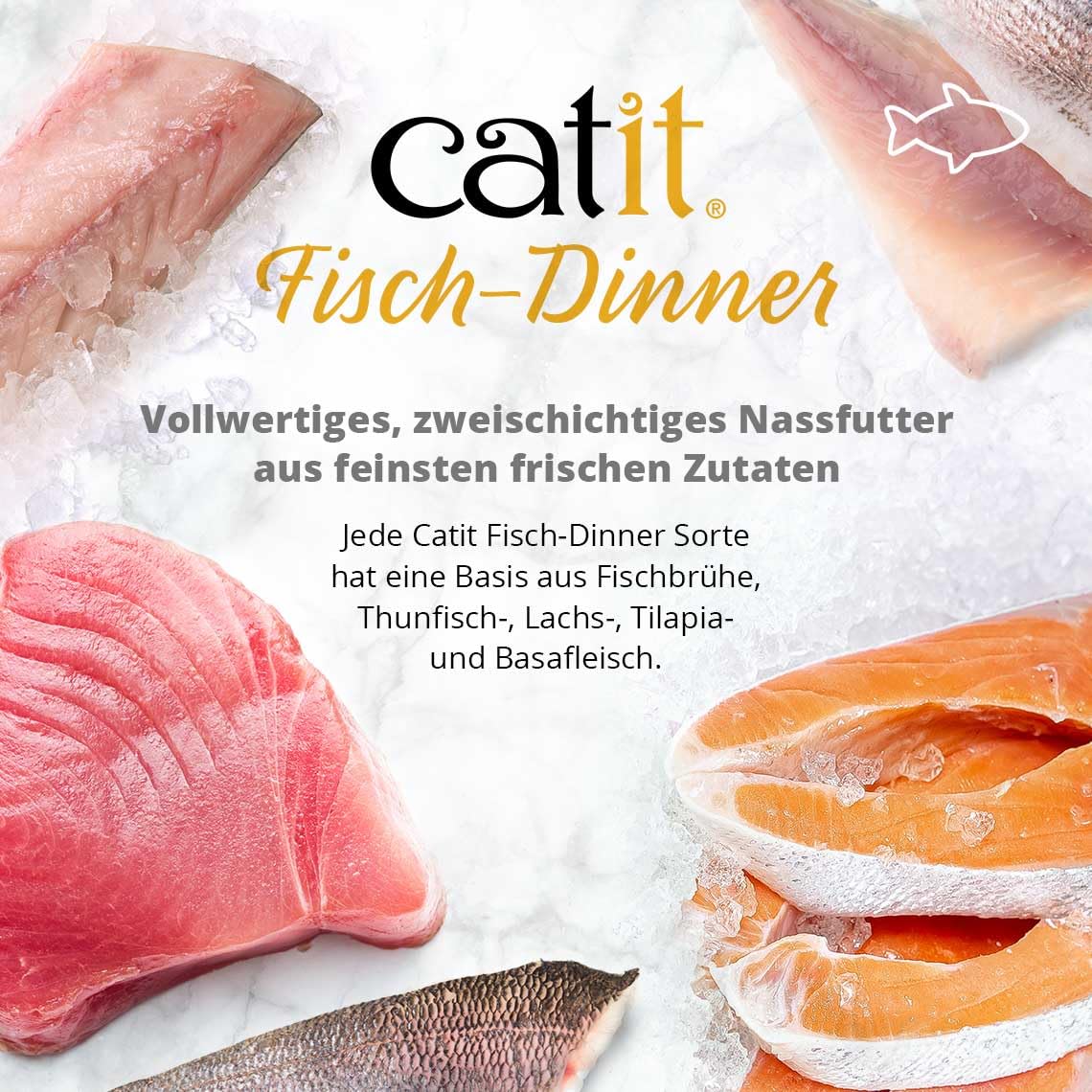Catit Fish Dinner 12 variedades disponibles para elegir.