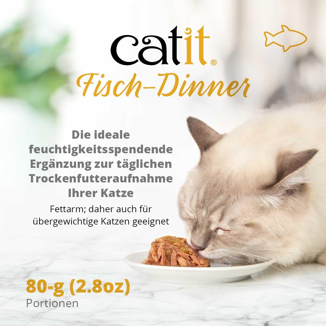 Catit Fish Dinner ingredientes frescos para gatos exigentes.